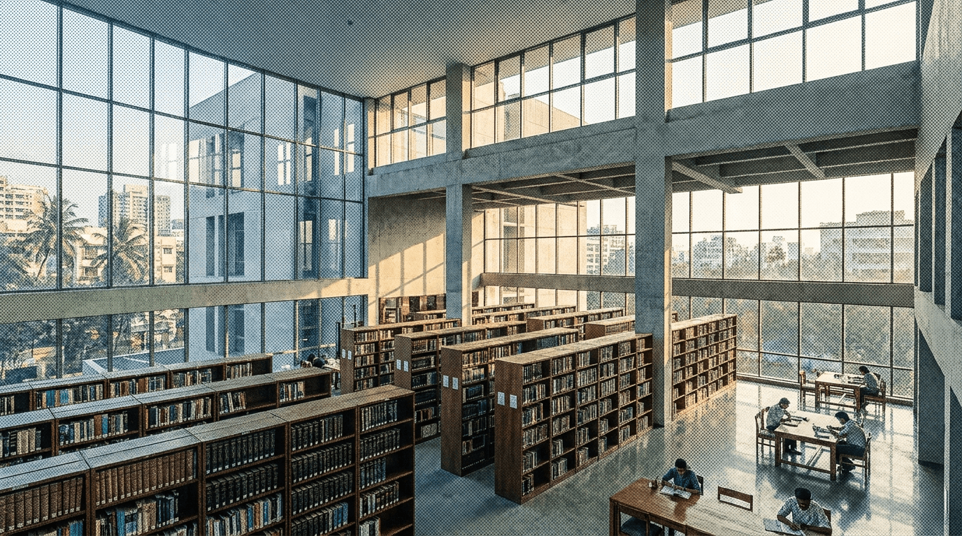 Archival landscape representing scholarly preservation